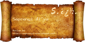 Seprenyi Éva névjegykártya