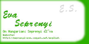 eva seprenyi business card